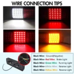 2pcs 75 LED Trailer Tail Lights 12V / 24V Stop Brake Indicator Reverse Lamp Pair - Image 4