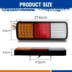 2pcs 75 LED Trailer Tail Lights 12V / 24V Stop Brake Indicator Reverse Lamp Pair - Image 5