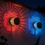 2pcs Solar-Powered Home Decor Outdoor Courtyard Exterior Wall Lights, Color-Changing - Image 3