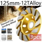 3pcs 125mm Diamond Cup Grinding Wheel – Concrete, Marble, Tile