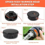 3PCS Speed-Feed Trimmer Head – Fast Loading 4.1” Universal Lawn Mower & Brush Cutter Heads - Image 10