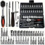 46PCS Mini Ratchet Screwdriver & Socket Set – Auto Repair & DIY Tools Kit - Image 5