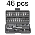 46PCS Mini Ratchet Screwdriver & Socket Set – Auto Repair & DIY Tools Kit - Image 6