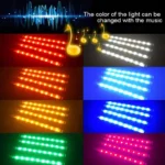 4PCS Car RGB LED Strip Lights – USB Powered Interior Neon Lights with Remote - Image 4