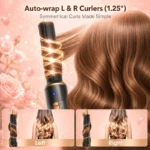 5-in-1 Hair Styling Brush Set, Ionic Technology, Ceramic Coating, Rotating Curler and Straightener, Anti-Tangle Design - Image 10