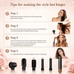 5-in-1 Hair Styling Brush Set, Ionic Technology, Ceramic Coating, Rotating Curler and Straightener, Anti-Tangle Design - Image 4