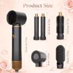 5-in-1 Hair Styling Brush Set, Ionic Technology, Ceramic Coating, Rotating Curler and Straightener, Anti-Tangle Design - Image 7