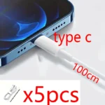 5-Pack USB Type-C Fast Charging & Data Cable – 1m Each, White - Image 8