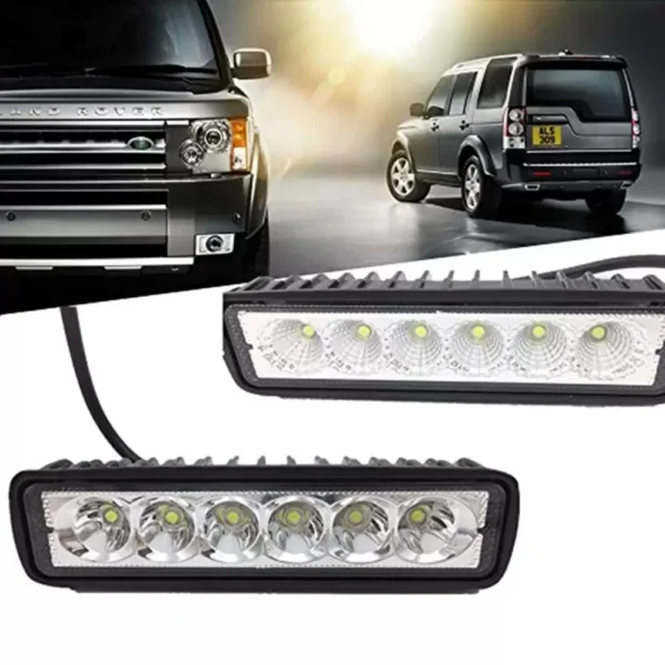 6” LED Light Bar Pair – White Waterproof Flood Light for Cars, Trucks & Off-Road Vehicles