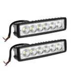 6” LED Light Bar Pair – White Waterproof Flood Light for Cars, Trucks & Off-Road Vehicles - Image 2
