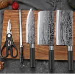 Luxury 6-Piece Damascus Steel Knife Set – Anti-Slip Handle & Honing Rod Included - Image 5