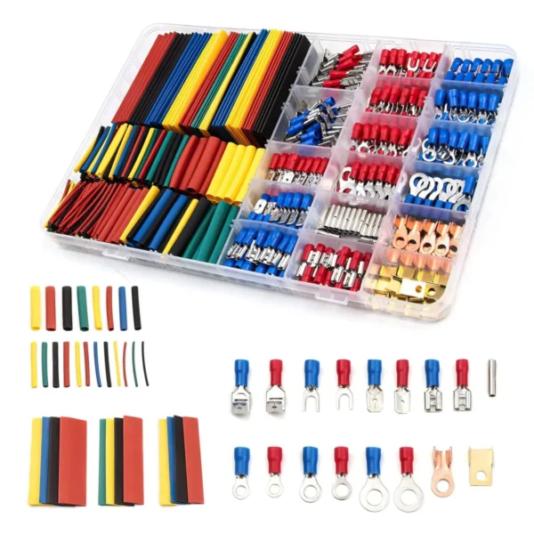678pcs Crimp Terminal Kit – Ring, Spade, Butt & Disconnect Electrical Connectors