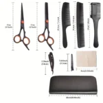 9PCS Stainless Hair Scissors Set – Thinning Shears, Barber Combs & Razor