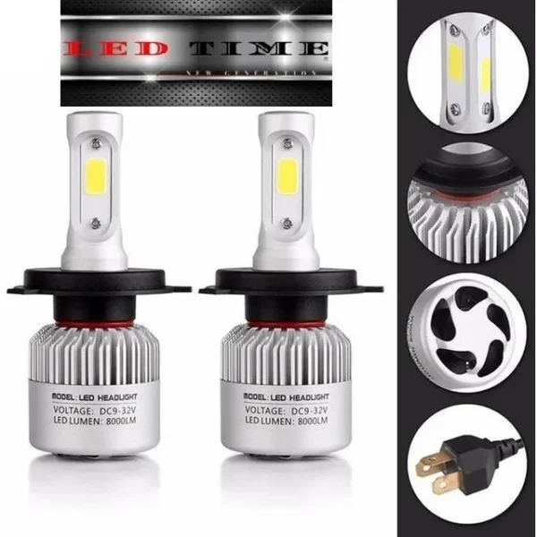 One Pair LED headlight bulb: high brightness and longevity, plug and play, super safe!