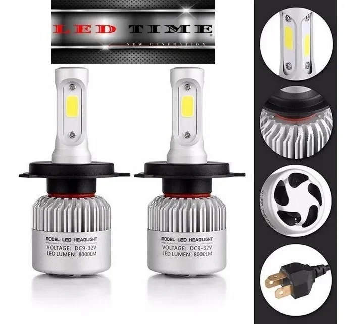 H44 One Pair LED headlight bulb: high brightness and longevity, plug and play, super safe! - Image 1