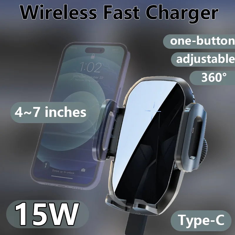 air-vent-car-phone-holder-wireless-charging1 Air Vent Car Mount Holder with Wireless Charging – Universal Phone Holder & Hook - Image 1