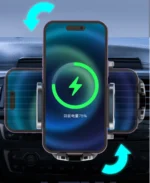 Air Vent Car Mount Holder with Wireless Charging – Universal Phone Holder & Hook - Image 2