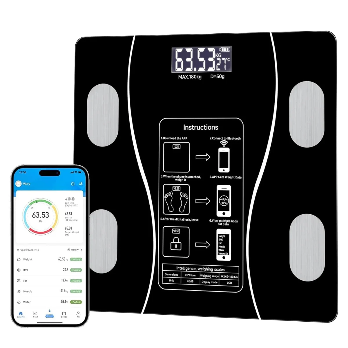 body-fat-digital-scale1 Intelligent Body Fat Digital Scale – Weight, BMI, Muscle Mass Monitor - Image 1