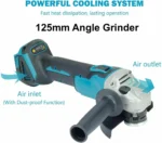 Brushless Cordless Angle Grinder – 125mm Cutting & Polishing, Makita 18V Compatible