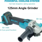 Brushless Cordless Angle Grinder – 125mm Cutting & Polishing, Makita 18V Compatible