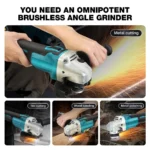 Brushless Cordless Angle Grinder – 125mm Cutting & Polishing, Makita 18V Compatible - Image 5
