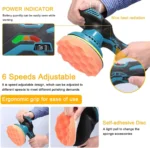 Cordless Buffer Polisher, 6 Inch Rotary car Buffer Polisher with 2 batteries - Image 4