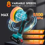 Cordless Buffer Polisher, 6 Inch Rotary car Buffer Polisher with 2 batteries - Image 7
