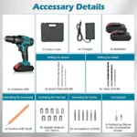 Cordless Drill Driver – Electric Screwdriver with 2 Batteries & Charger - Image 2