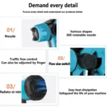 Cordless Paint Sprayer – Brushless Motor with 2 Batteries (Compatible with Makita) - Image 10