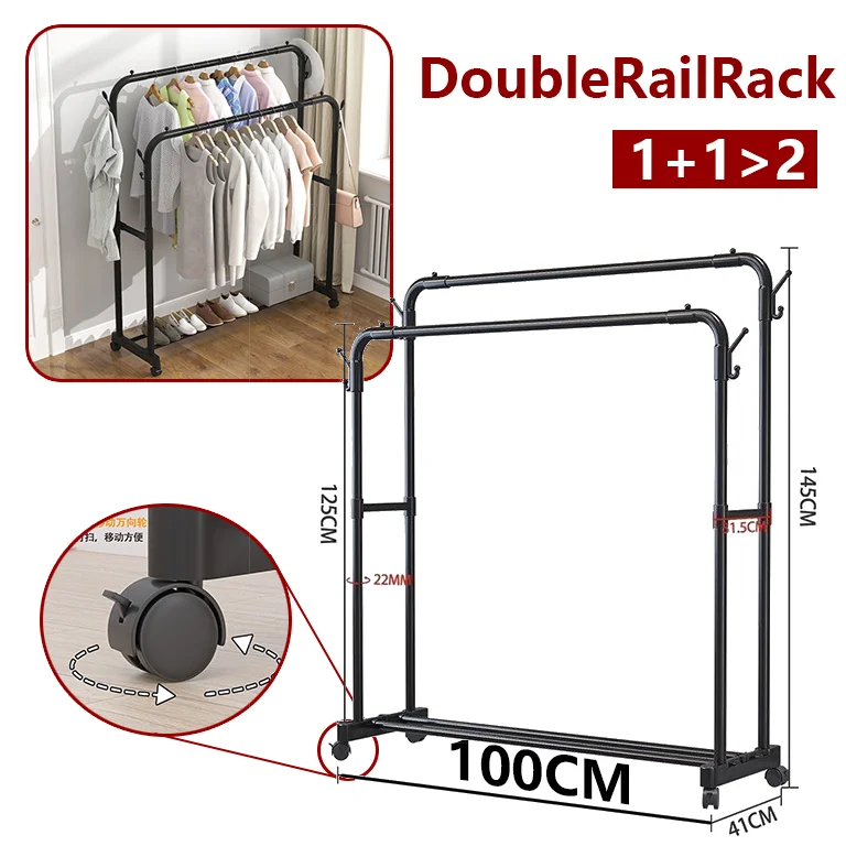 double-layer-clothes-drying-rack1 Double Layer Clothes Drying Rack – Floor to Ceiling, Indoor/Outdoor - Image 1