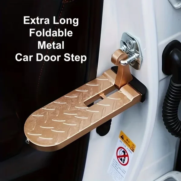 Foldable Car Doorstep Ladder – Dual Foot Standing, Aluminum Alloy, 250kg Load