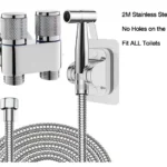 2M Handheld Toilet Bidet Faucet Sprayer Stainless Steel Bathroom Bidet Spray Set Hand Sprayer