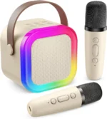 Karaoke Machine for Kids Adults, Mini Karaoke Machine with 2 Wireless Microphones, Portable Bluetooth Speaker - Image 4