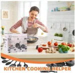Non-Stick Cookware Set, Portable Lightweight Cast Iron Pots and Pans with Glass Lids and Nylon Utensils - Image 8