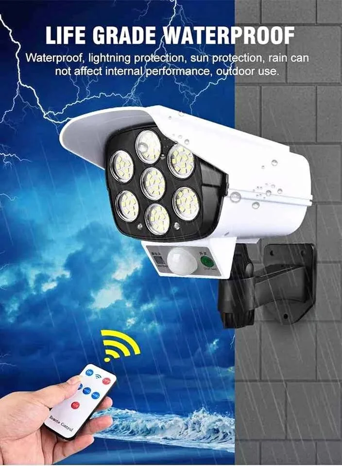 outdoor-solar-dummy-security-camera1 Outdoor Solar Dummy Camera with LED Security Light - Image 1