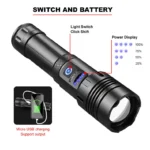 P70 Tactical Flashlight – Dual-Core XHP70 + COB LED, Zoom, 18650 Rechargeable, Waterproof & Anti-Drop - Image 3