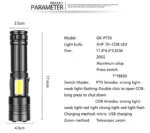 P70 Tactical Flashlight – Dual-Core XHP70 + COB LED, Zoom, 18650 Rechargeable, Waterproof & Anti-Drop - Image 5