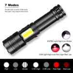 P70 Tactical Flashlight – Dual-Core XHP70 + COB LED, Zoom, 18650 Rechargeable, Waterproof & Anti-Drop - Image 7