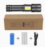 P70 Tactical Flashlight – Dual-Core XHP70 + COB LED, Zoom, 18650 Rechargeable, Waterproof & Anti-Drop - Image 9