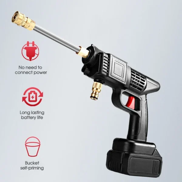 Portable Wireless Car Wash Gun – Rechargeable High-Pressure Outdoor Washer