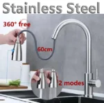 Pull-Out Kitchen Sink Mixer Tap – Stainless Steel, Dual Function Hot & Cold Water