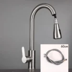 Pull-Out Kitchen Sink Mixer Tap – Stainless Steel, Dual Function Hot & Cold Water - Image 4