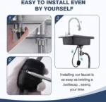 Pull-Out Kitchen Sink Mixer Tap – Stainless Steel, Dual Function Hot & Cold Water - Image 6