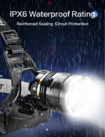 Outdoor Waterproof Rechargeable Head-Mounted Headlamp – P50 LED with Variable Zoom - Image 2