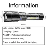 Rechargeable LED Flashlight – High Lumens, Waterproof, Zoomable, 7 Modes - Image 5