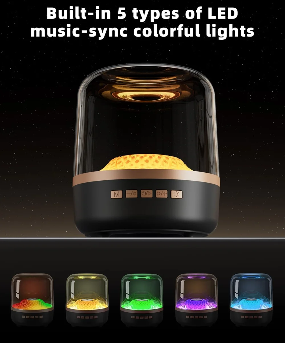rgb-wireless-bluetooth-sound-box-home1 RGB Wireless Bluetooth Sound Box Home High Volume Colorful Glass 4 Speakers Subwoofer Small Speakers - Image 1