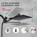 8inch Large Square High Pressure Rain Shower Set 3 Pressure Full Shower Set - Image 8
