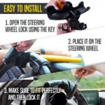 T-Shaped Steering Wheel Lock with Double Keys – Heavy Duty Anti-Theft Car Security Device - Image 4