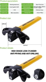 T-Shaped Steering Wheel Lock with Double Keys – Heavy Duty Anti-Theft Car Security Device - Image 7