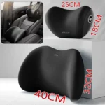 Car Lumbar Cushion Back Cushion Lumbar Support Memory Foam Fashion Car Headrest Car Neck Pillow Lumbar Pad Long Driving - Image 2